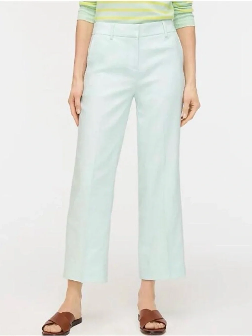 Jcrew NWT Linen peyton NAVY wide leg pants size 0